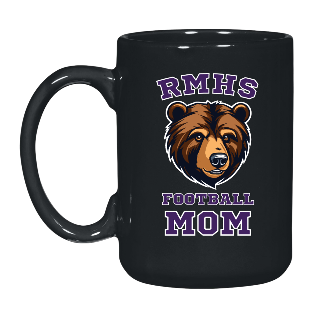 Custom Football Mom Ceramic Mug With School Mascot For Fundraiser Booster Club Branded Campus